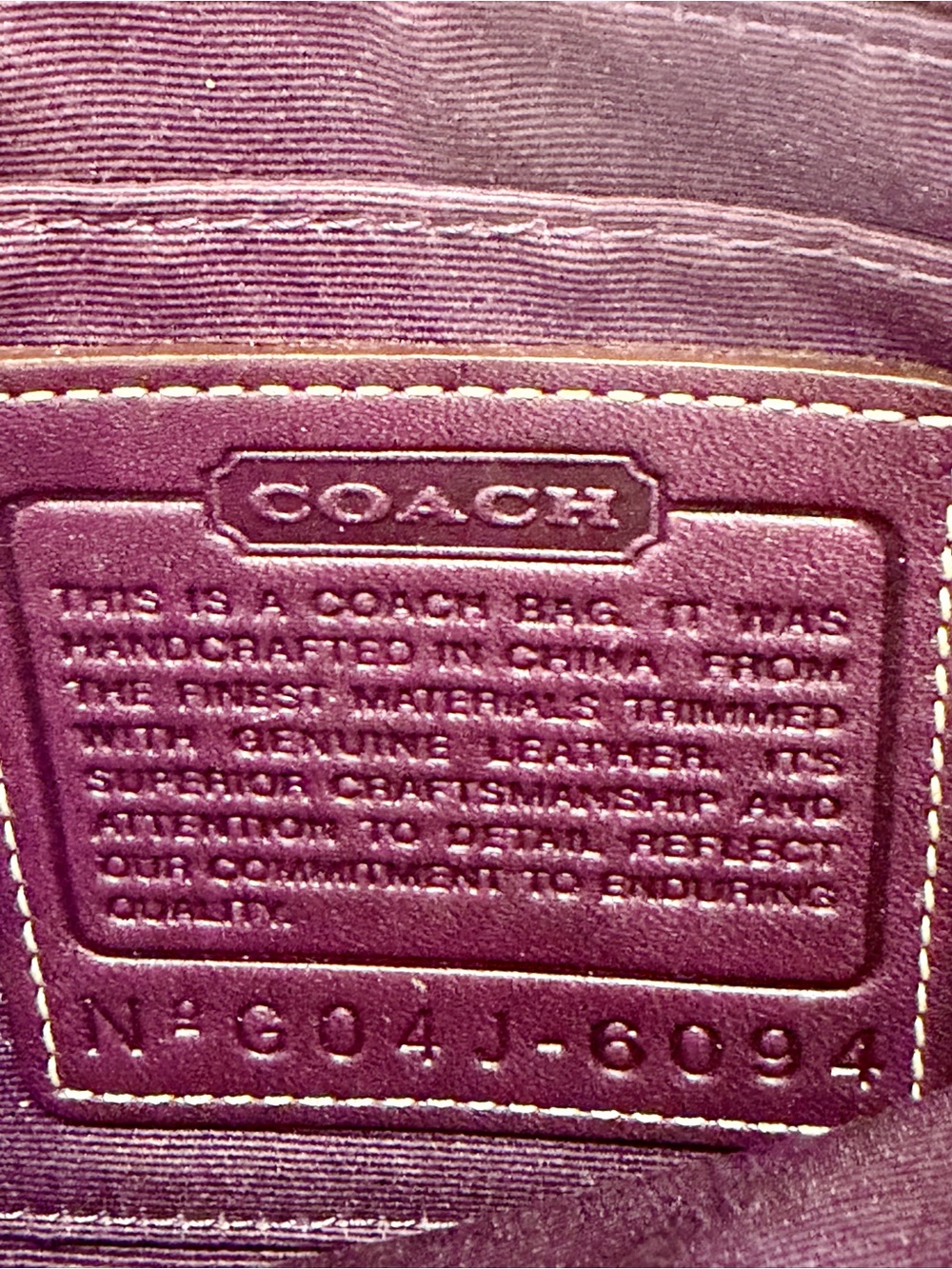 Vintage Y2K Coach Hampton Demi 6094 Purple Signature … - Gem